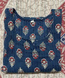 Blue Printed Short Kurti For Women