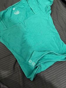 Green Square Neck Top Bodysuit