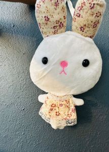 🐰 Adorable Bunny Plush Purse – Floral Ears &amp; Dres