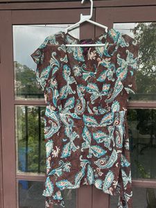Brown Paisley Print Top