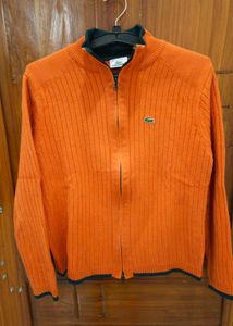 Lacoste Orange Knit Cardigan
