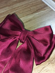 Maroon Bow Hair Clip