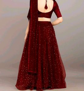 Maroon Glitter Lehenga Choli ✨