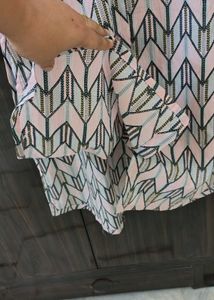 Patterned Button-Down Shirt Dress