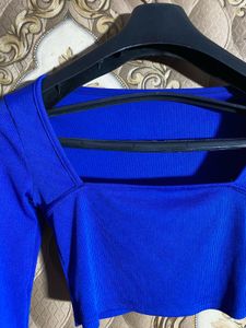 Blue Long Sleeve Top