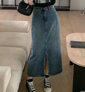 Denim Korean Midi Skirt