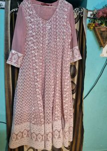 Elegant Pink Embroidered Kurta gown