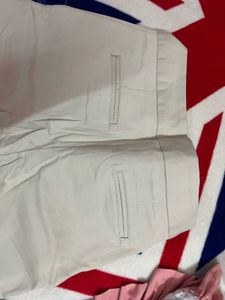 Beige Wide Leg Trousers