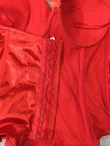 Red Valentine Lace And Bow Detail Corset Top