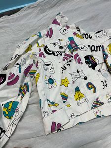 Funky Cartoon Print Jacket