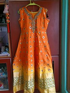 Orange Ethnic Gown 2
