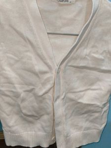 White Crop Cardigan