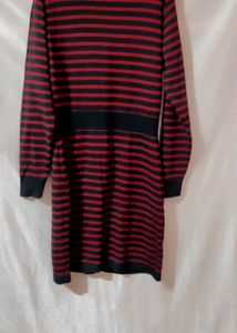 Striped Knit Sweater Dress