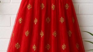 Red Embroidered Girls Dress