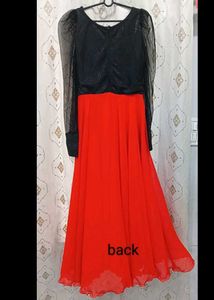 Red Black (Full Sleeves And Length)Frock
