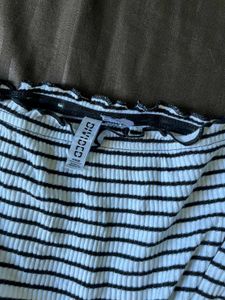 H&amp;M Striped Off-Shoulder Top