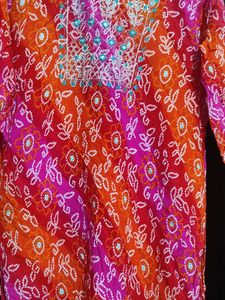 Bandhani Print Kurti With Salwar