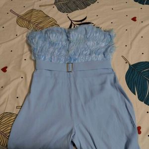 Feather-Trimmed Jumpsuit