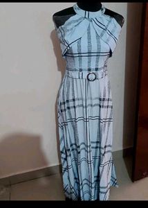 Striped Halter  maxi Dress