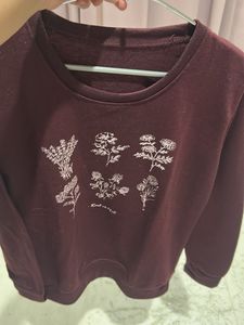 Floral Print Brown Sweater