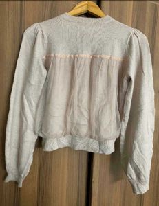 Knit Sweater with Mesh Detail