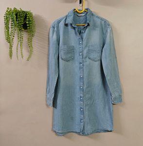 Mango Linen Blend Shirt Dress