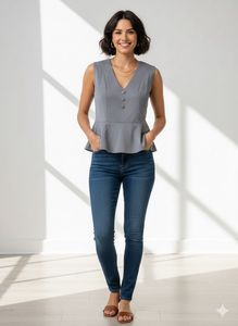 Chic Sleeveless Peplum Top