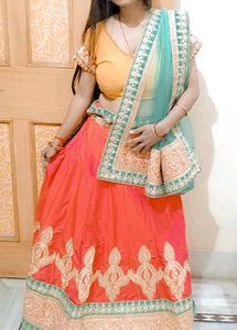 Heavy Orange Lengah For Wedding