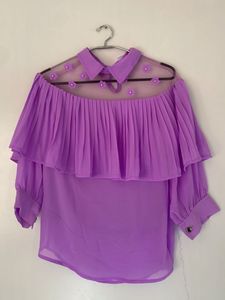 Lavender Ruffle Top