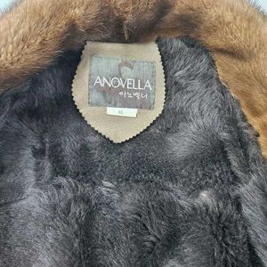 Animal hair Vintage Fur Collar pure Leather Jacket