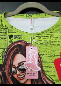 Green Graphic Print Tee