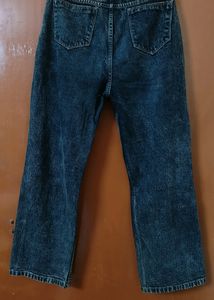 Stylish Charcoal Roughed High Waist Jeans