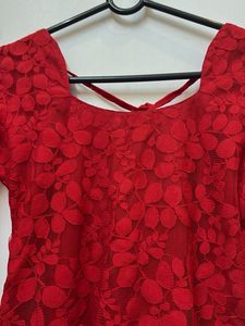 Red Lace Kurti
