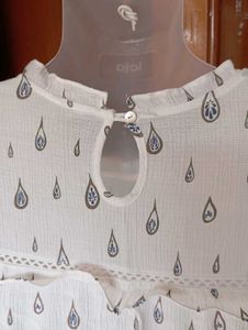 White Printed Top