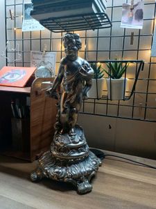Vintage Brass Rococo Style Ornate Table Lamp