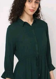 Dark Green Shirt Dress