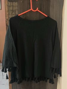 Black Tassel Trim Top