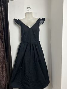 Black Ruffle Strap Dress