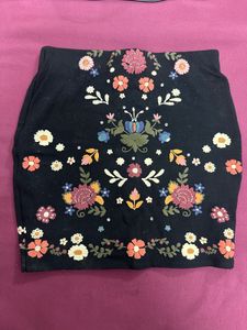 Floral Embroidered Skirt