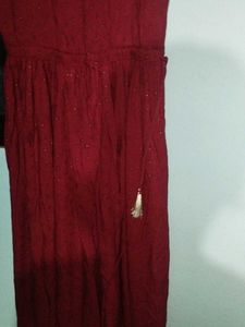 Burgundy Sleeveless Midi Dress