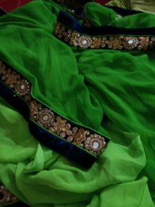 Blue &amp; Gold Embellished Blouse