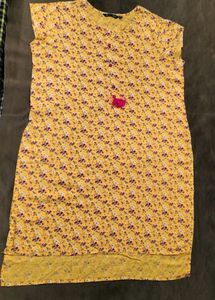 Yellow Printed Kurta