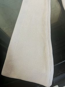 White Off-Shoulder Ribbed Top