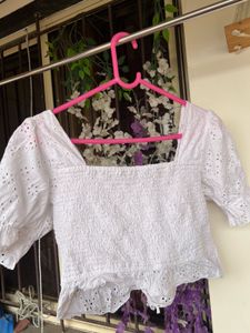 White Embroidered Top