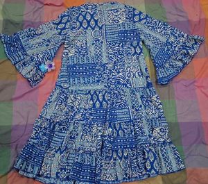 Blue Printed Dress