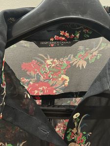 Floral Sheer Button-Up Shirt