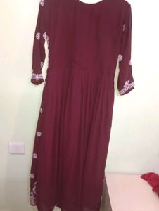 Maroon Chikankari Heavy Gown