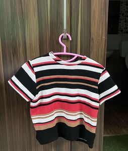New Wardrobe Shoppersstop Ribbed Crop Top