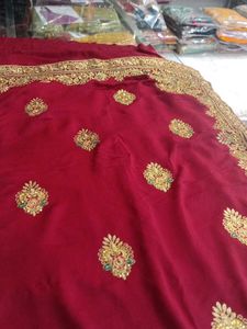 Elegant Maroon Saree