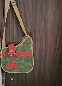Tribal Hand Embroidery - Jute Sling Bag